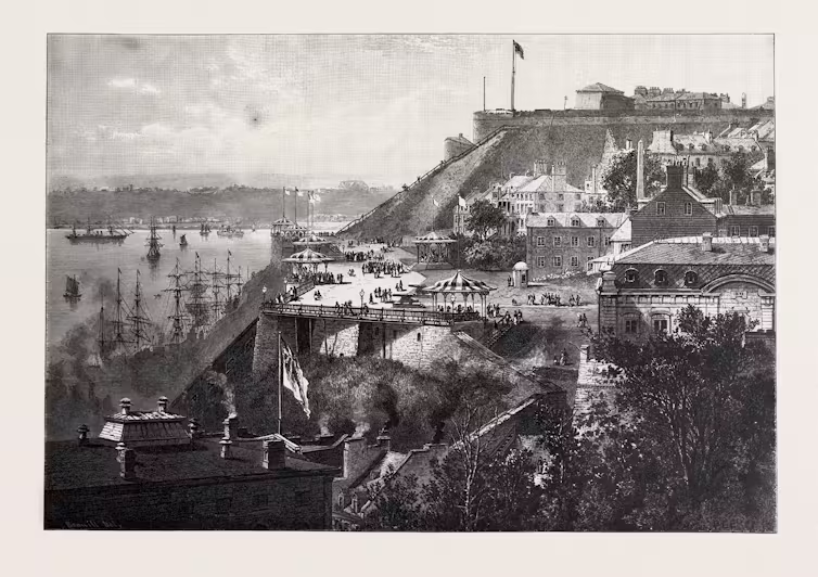 An old black and white engraving.